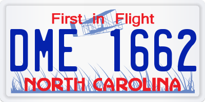NC license plate DME1662