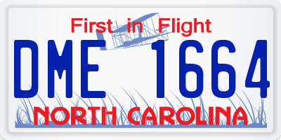 NC license plate DME1664
