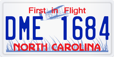 NC license plate DME1684