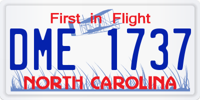 NC license plate DME1737