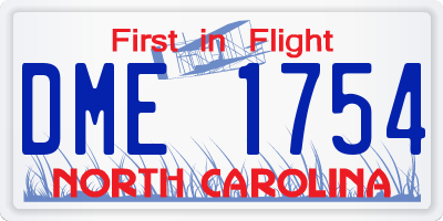 NC license plate DME1754