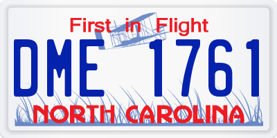 NC license plate DME1761