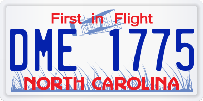 NC license plate DME1775