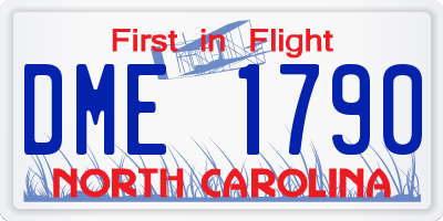 NC license plate DME1790