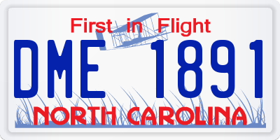 NC license plate DME1891