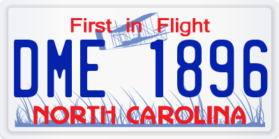 NC license plate DME1896