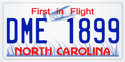 NC license plate DME1899