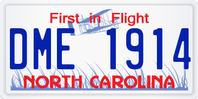 NC license plate DME1914