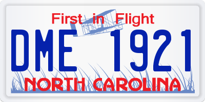NC license plate DME1921