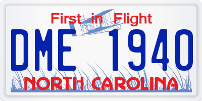 NC license plate DME1940