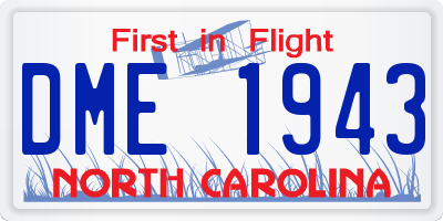 NC license plate DME1943