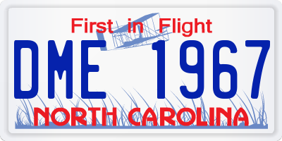 NC license plate DME1967