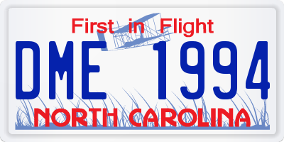 NC license plate DME1994