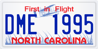 NC license plate DME1995