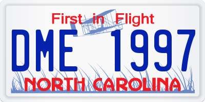 NC license plate DME1997