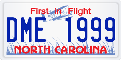 NC license plate DME1999