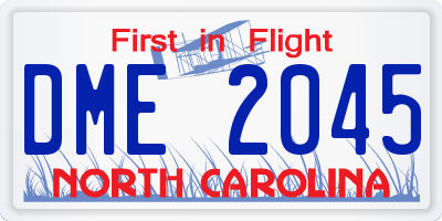 NC license plate DME2045