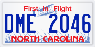 NC license plate DME2046