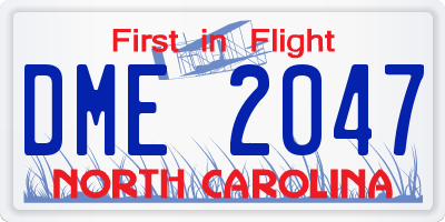 NC license plate DME2047