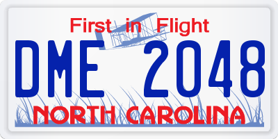 NC license plate DME2048