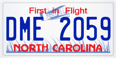 NC license plate DME2059