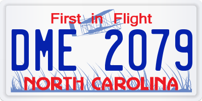 NC license plate DME2079