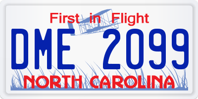 NC license plate DME2099