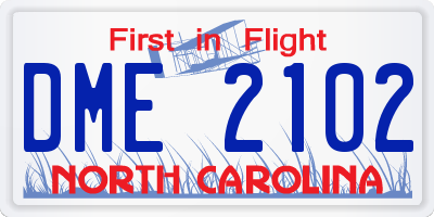 NC license plate DME2102