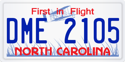 NC license plate DME2105