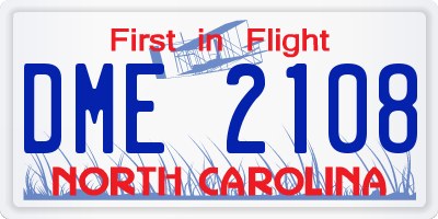 NC license plate DME2108