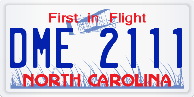 NC license plate DME2111
