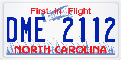 NC license plate DME2112