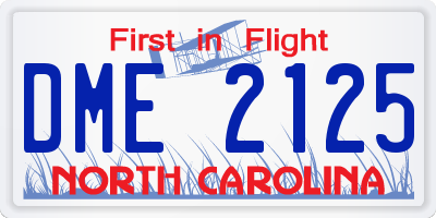 NC license plate DME2125