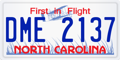 NC license plate DME2137