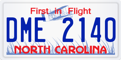 NC license plate DME2140
