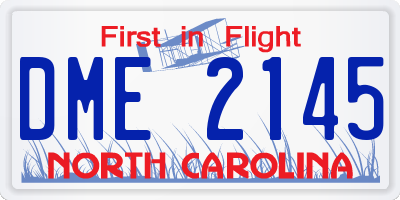 NC license plate DME2145