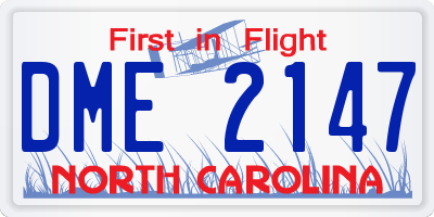 NC license plate DME2147