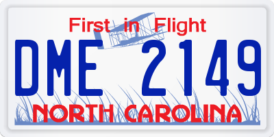 NC license plate DME2149