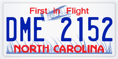NC license plate DME2152