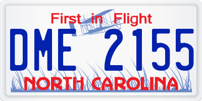 NC license plate DME2155