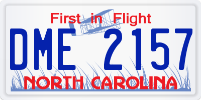 NC license plate DME2157