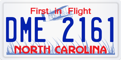NC license plate DME2161