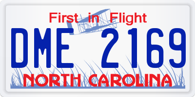NC license plate DME2169