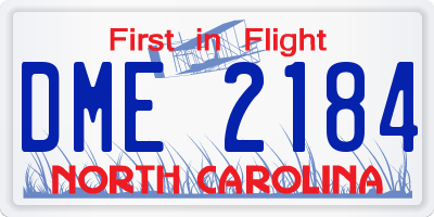 NC license plate DME2184