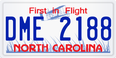NC license plate DME2188