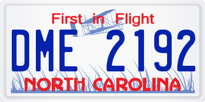 NC license plate DME2192