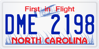 NC license plate DME2198