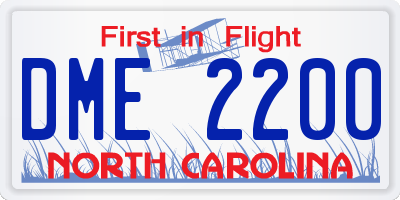 NC license plate DME2200