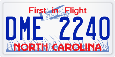 NC license plate DME2240