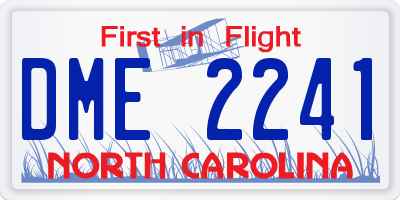 NC license plate DME2241